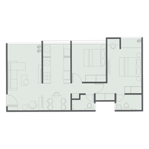 Newton Homes Royale Thergaon-Chinchwad 2 BHK Floor Plan Image